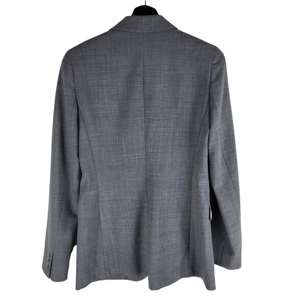 Theory Wool Three Button Blazer Gray Lined Sealed Pockets Size S - Picture 4 of 6
